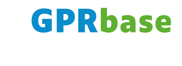 Animation revealing the six GPRbase application areas, each in its own colour