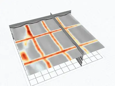 Deux nappes d'armatures légèrement décalées (grille 3D) 