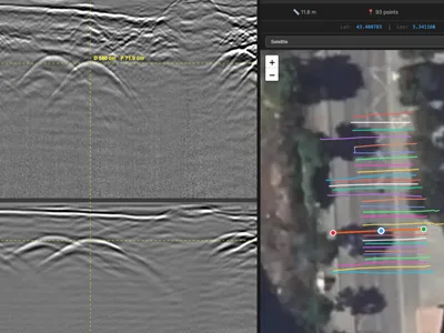 Cartographie multi-réseaux en classe A— Couplage GPR & GPS RTK - UtilityScan DF
